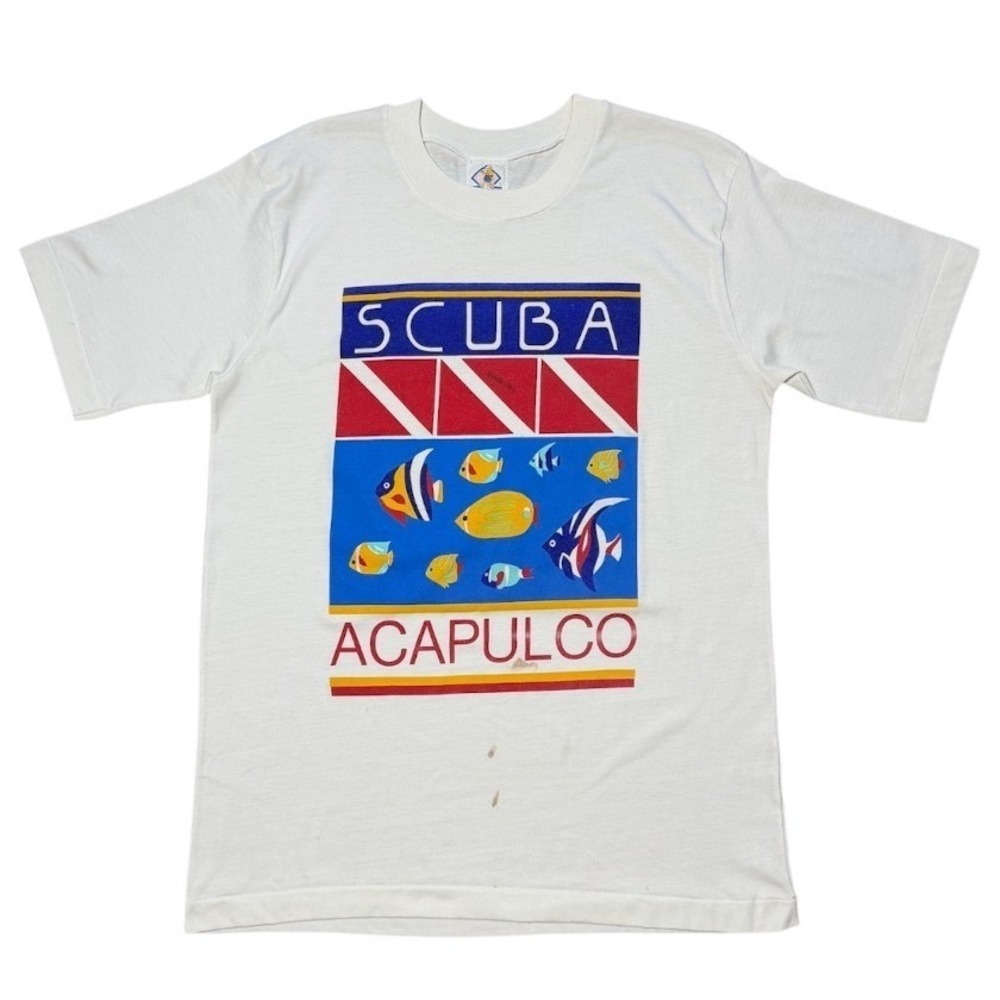 Vintage 80s Kanan Banana Scuba Acapulco Mexico Beach Surf Ocean Fish T-shirt